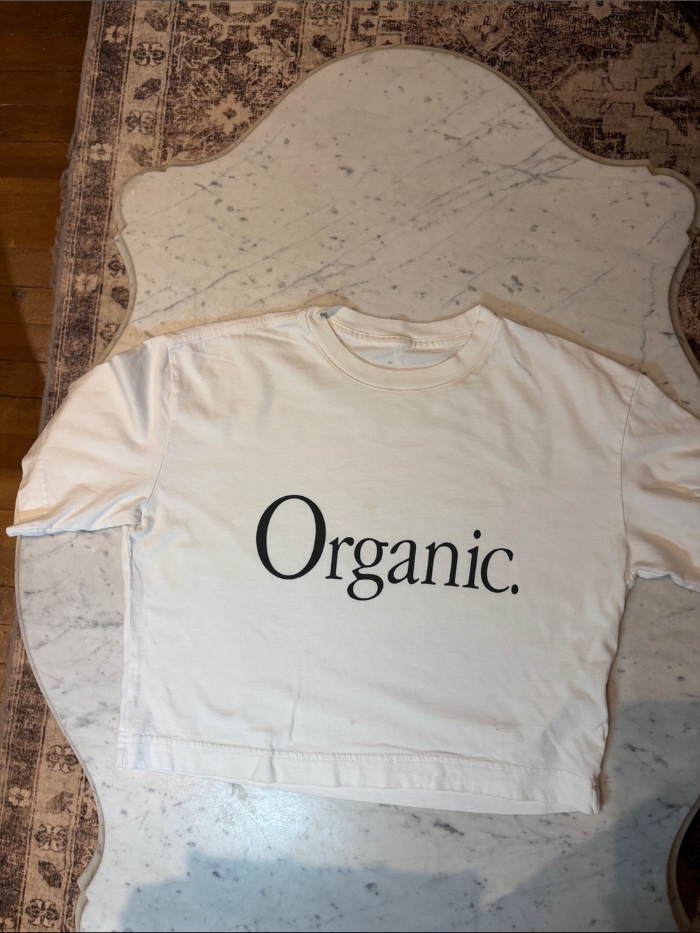 Everlane Organic. Graphic Short Sleeve Tee — Off-White with Black Print